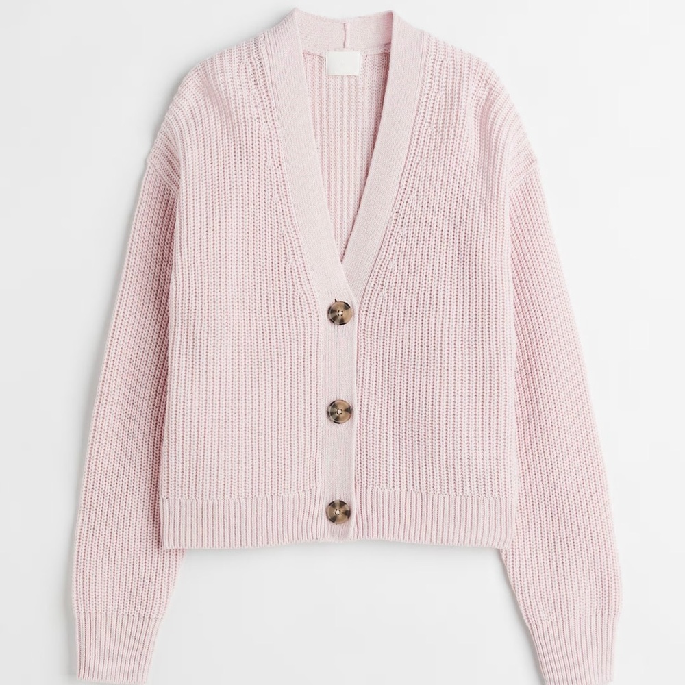 H&M Pink Chunky Knit Cardigan